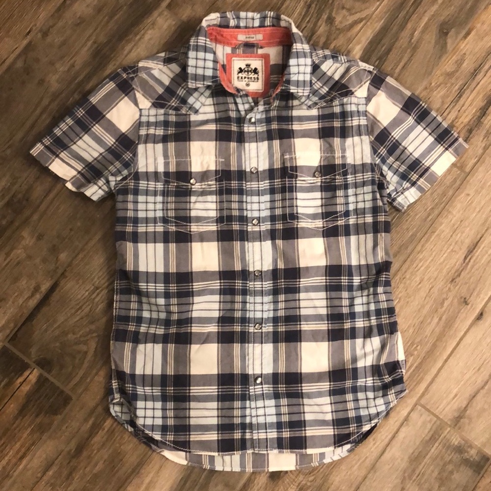 Express Plaid Button Down Shirt